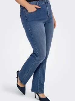 Discount CARSNOW Høj talje Straight fit Jeans Dame Jeans|Jeans