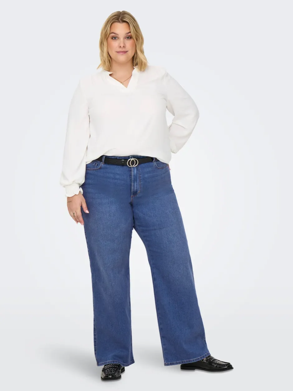 Hot CARSNOW Høj talje Wide leg fit Jeans Dame Jeans|Jeans