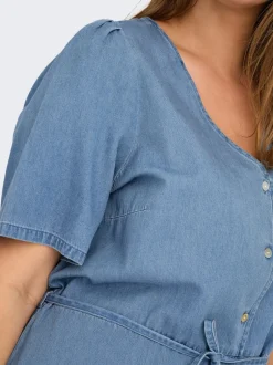 Best CARSONJA Midikjole Dame Kjoler|Double Denim