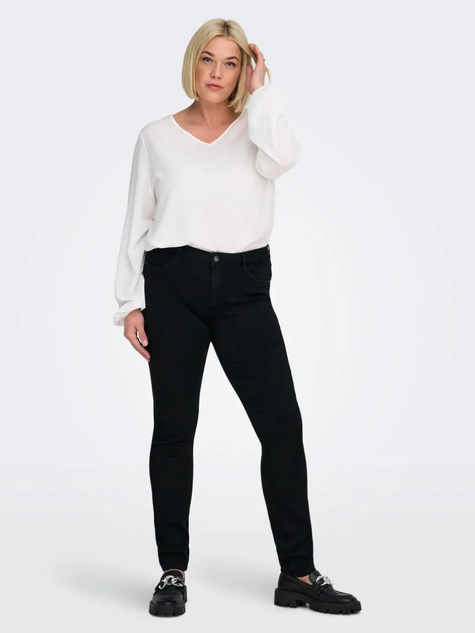 Outlet CARTHUNDER Mellemhøj talje Skinny fit Jeans Dame Jeans|Jeans