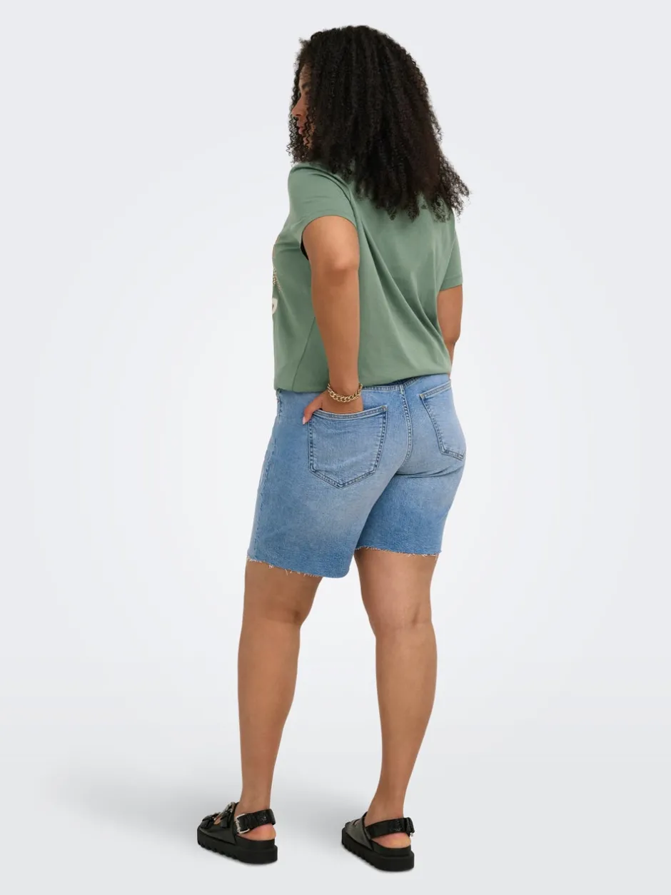 Hot CARTOKYO Høj talje Regular fit Denim-shorts Dame Shorts