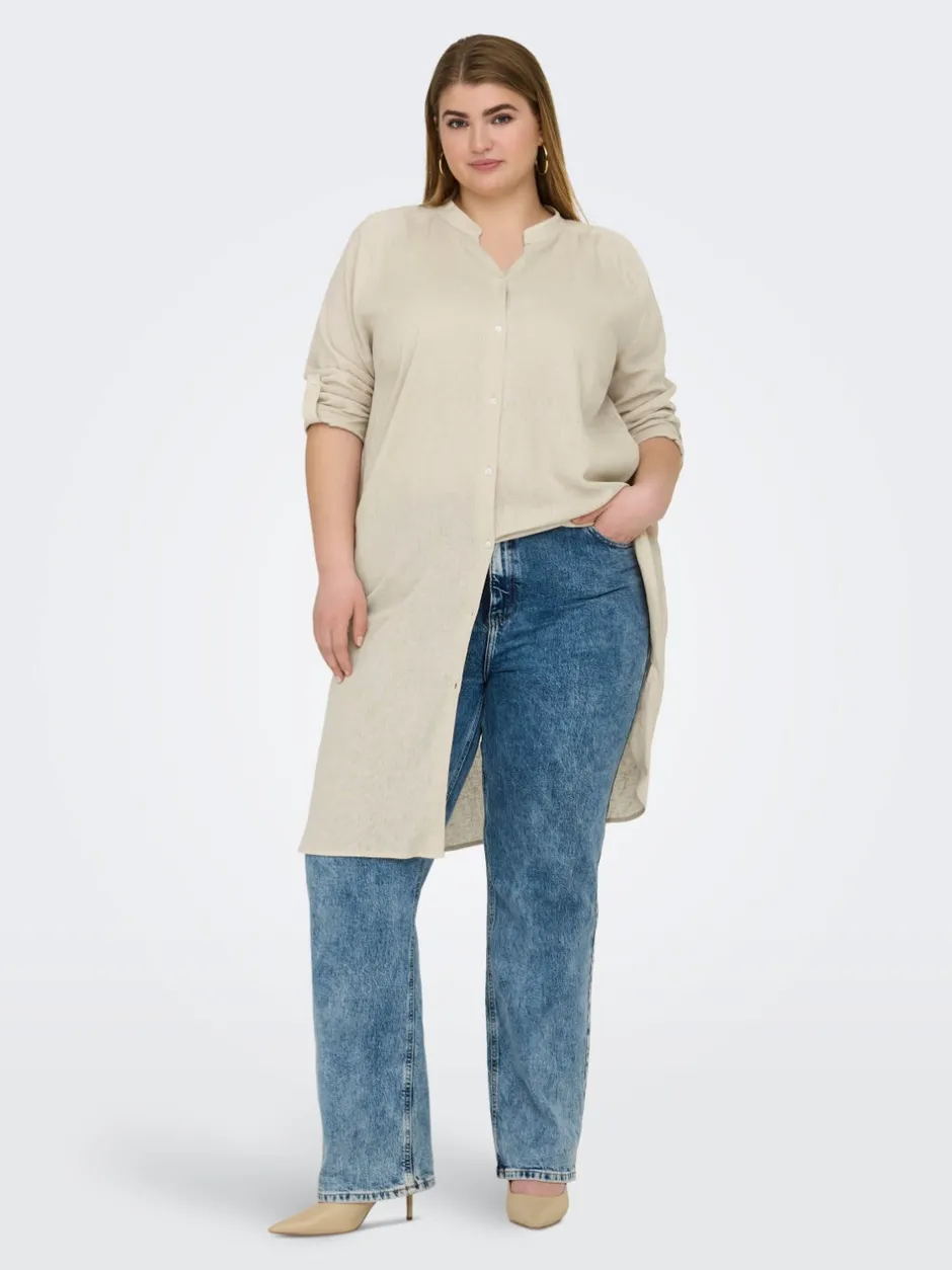 Clearance CARTOKYO Hør Midikjole Dame Kjoler
