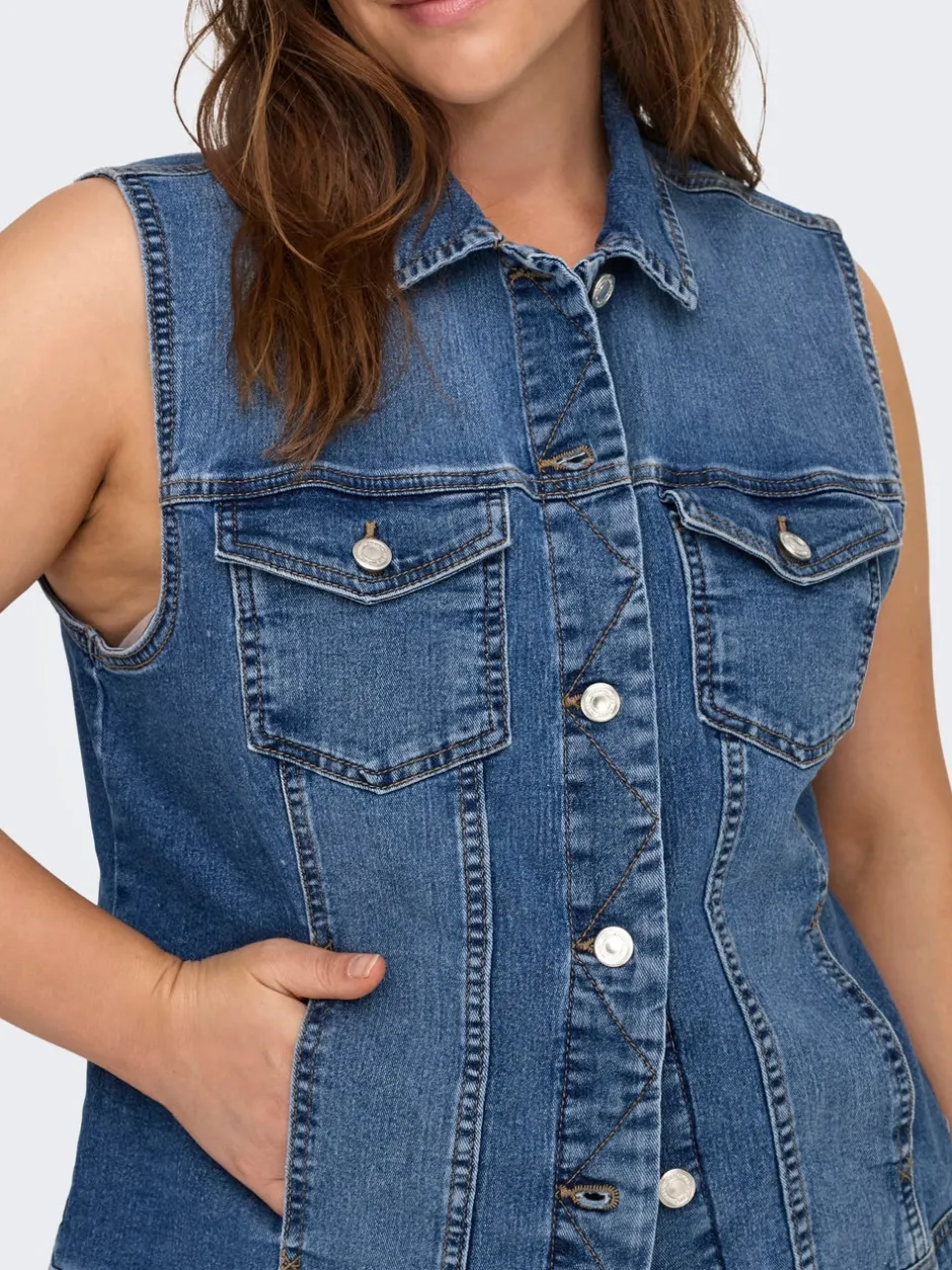 Sale CARWESPA Trench waistcoat Dame Jakker Og Frakker|Double Denim