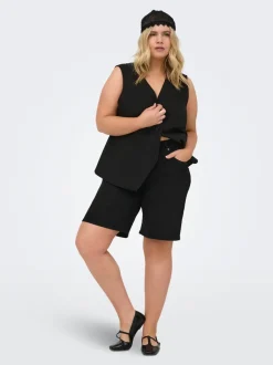 Hot CARWILLY Høj talje Wide leg fit Denim-shorts Dame Shorts