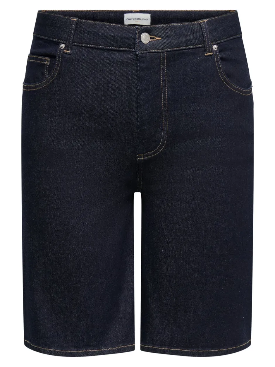 Sale CARWILLY Høj talje Wide leg fit Denim-shorts Dame Shorts