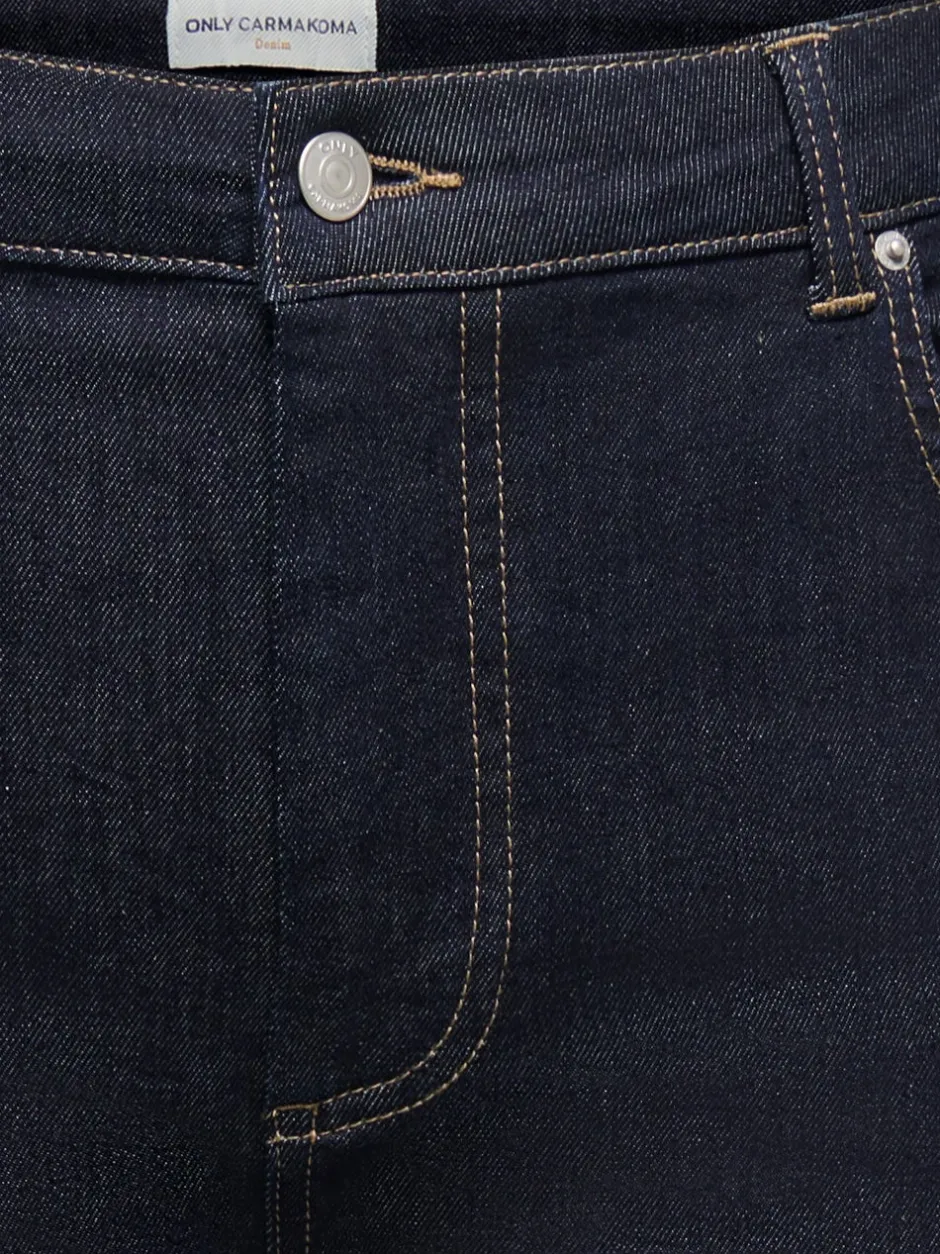 Sale CARWILLY Høj talje Wide leg fit Denim-shorts Dame Shorts