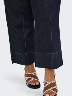 Discount CARWILLY Høj talje Wide leg fit Cropped Jeans Dame Jeans|Jeans