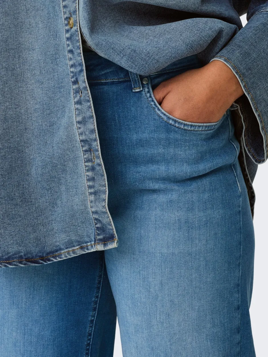Best CARWILLY Høj talje Wide leg fit Jeans Dame Jeans|Jeans