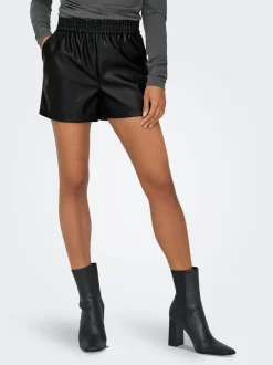 Best JDYALAIA Mellemhøj talje Regular fit Imiterede lædershorts Dame Shorts
