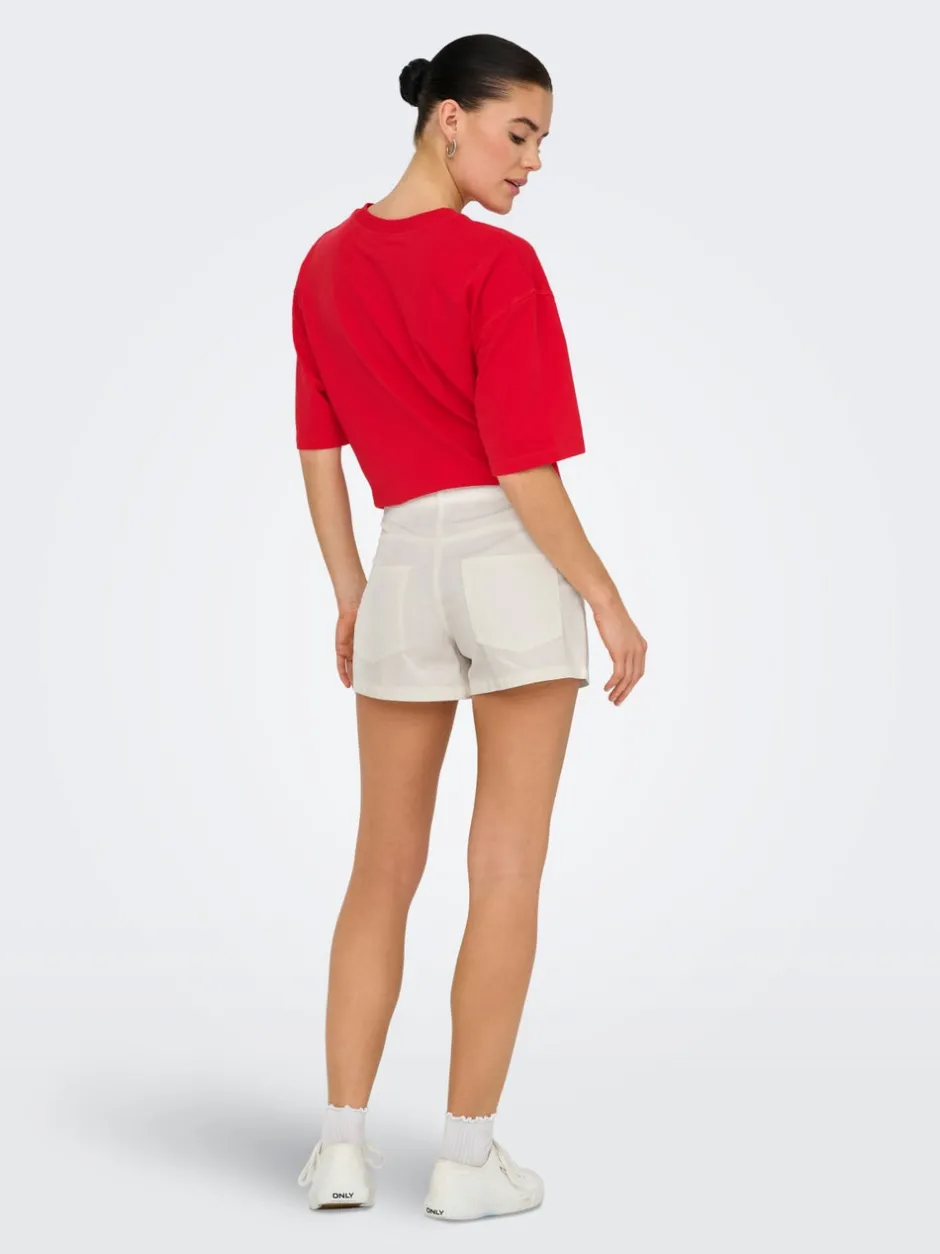 Outlet JDYANYA Mellemhøj talje Regular fit Denim-shorts Dame Shorts|Double Denim