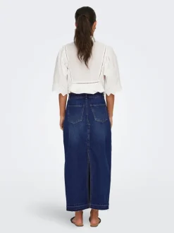 New JDYBELLA Denim Denim-nederdel Lang nederdel Dame Nederdele|Denimnederdele