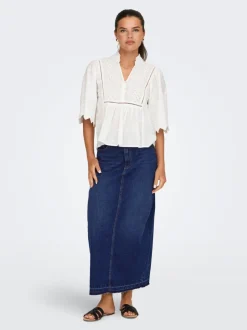 New JDYBELLA Denim Denim-nederdel Lang nederdel Dame Nederdele|Denimnederdele