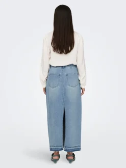 New JDYBELLA Denim Denim-nederdel Lang nederdel Dame Nederdele|Denimnederdele