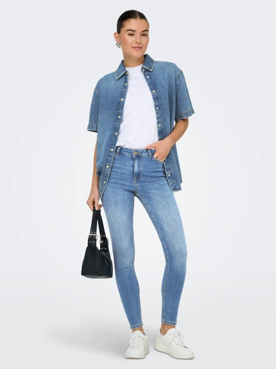 Clearance JDYFINA Mellemhøj talje Skinny fit Ankellængde Jeans Dame Jeans|Jeans