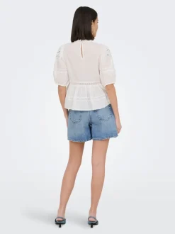 Best JDYLARISA Høj talje Baggy fit Shorts Dame Shorts|Double Denim