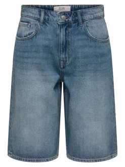 New JDYLINA Mellemhøj talje Loose fit Bermuda-shorts Dame Shorts|Double Denim