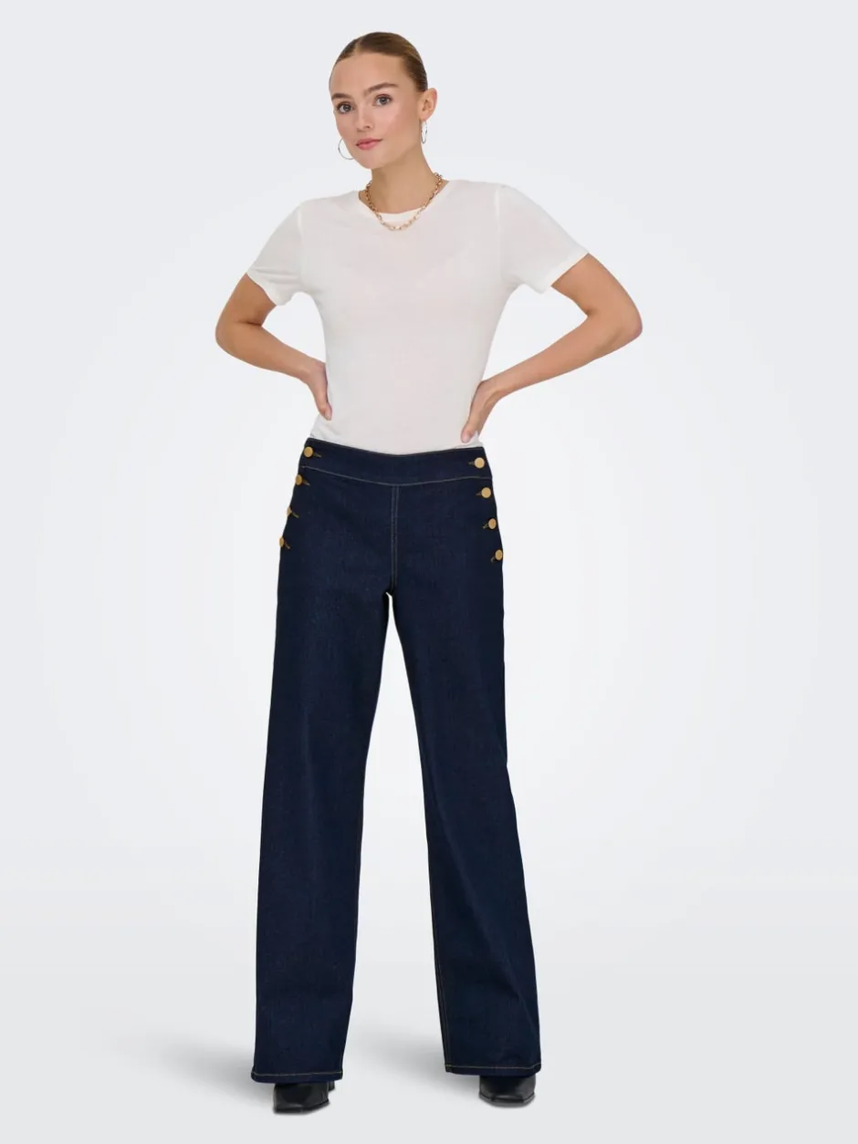Sale JDYLIZZIE Mellemhøj talje Wide leg fit Jeans Dame Jeans|Jeans