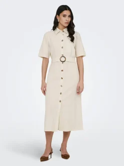 Online JDYMILAN Hør Midikjole Dame Kjoler