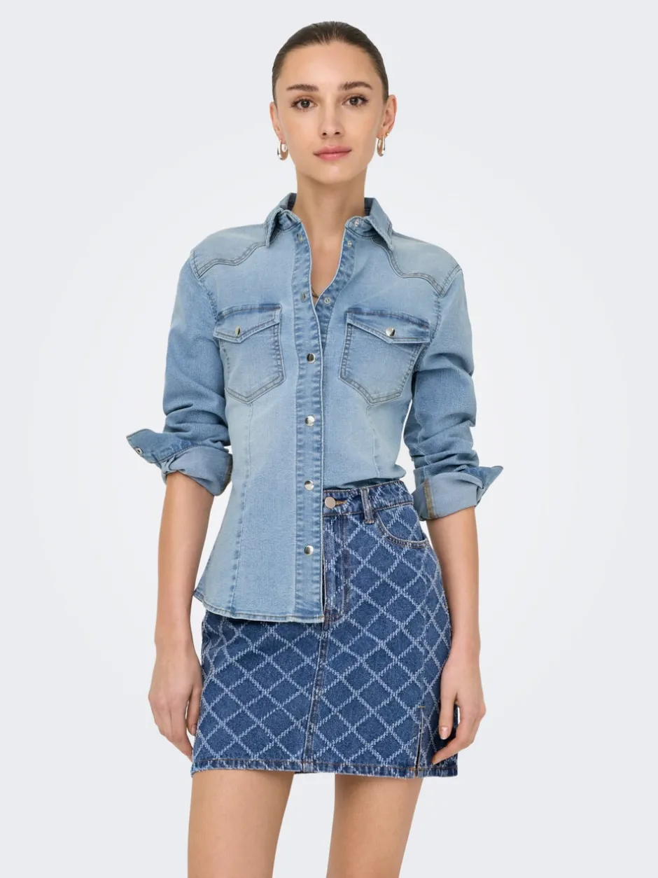 Sale JDYMOON Denim-skjorte Dame Skjorter