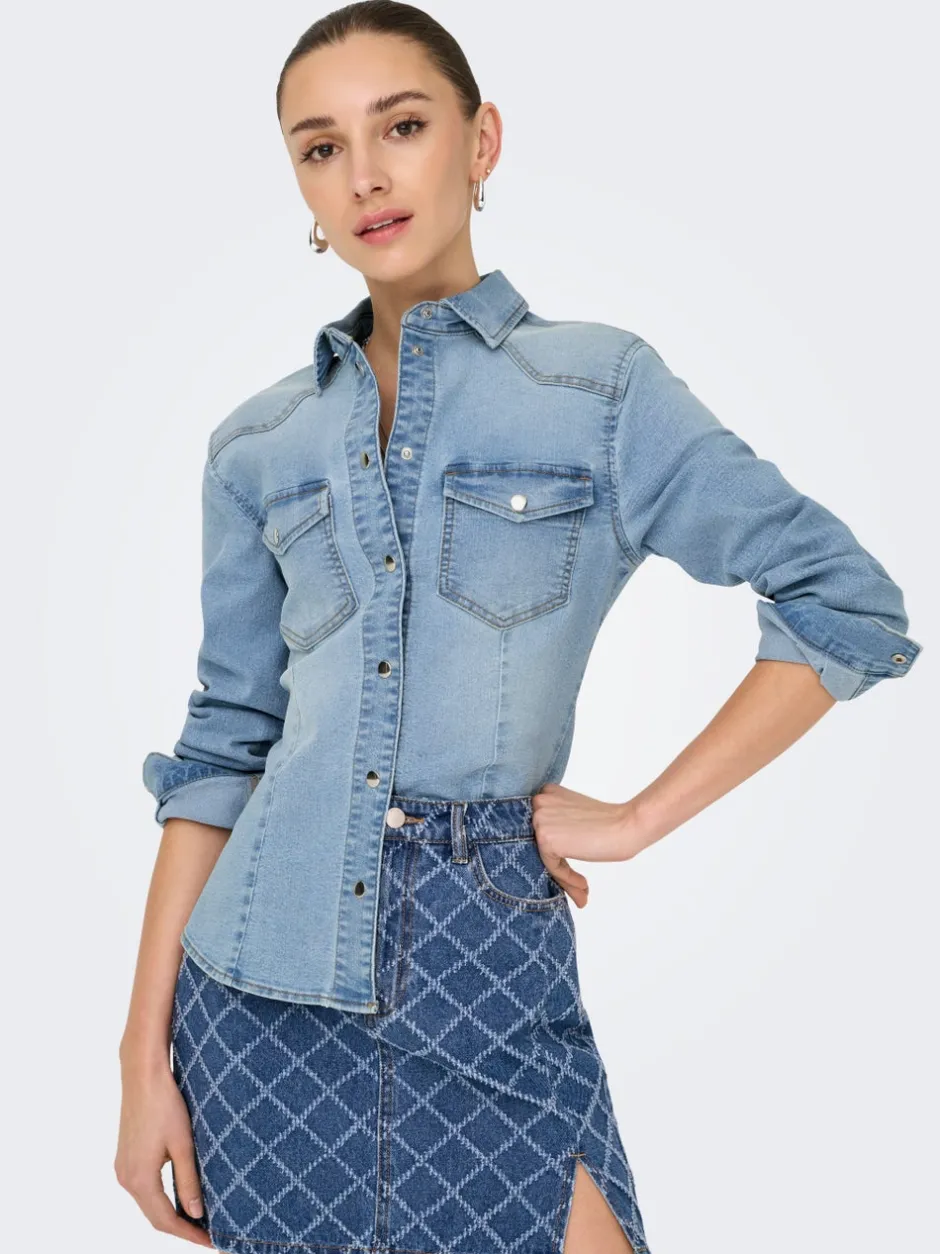 Sale JDYMOON Denim-skjorte Dame Skjorter