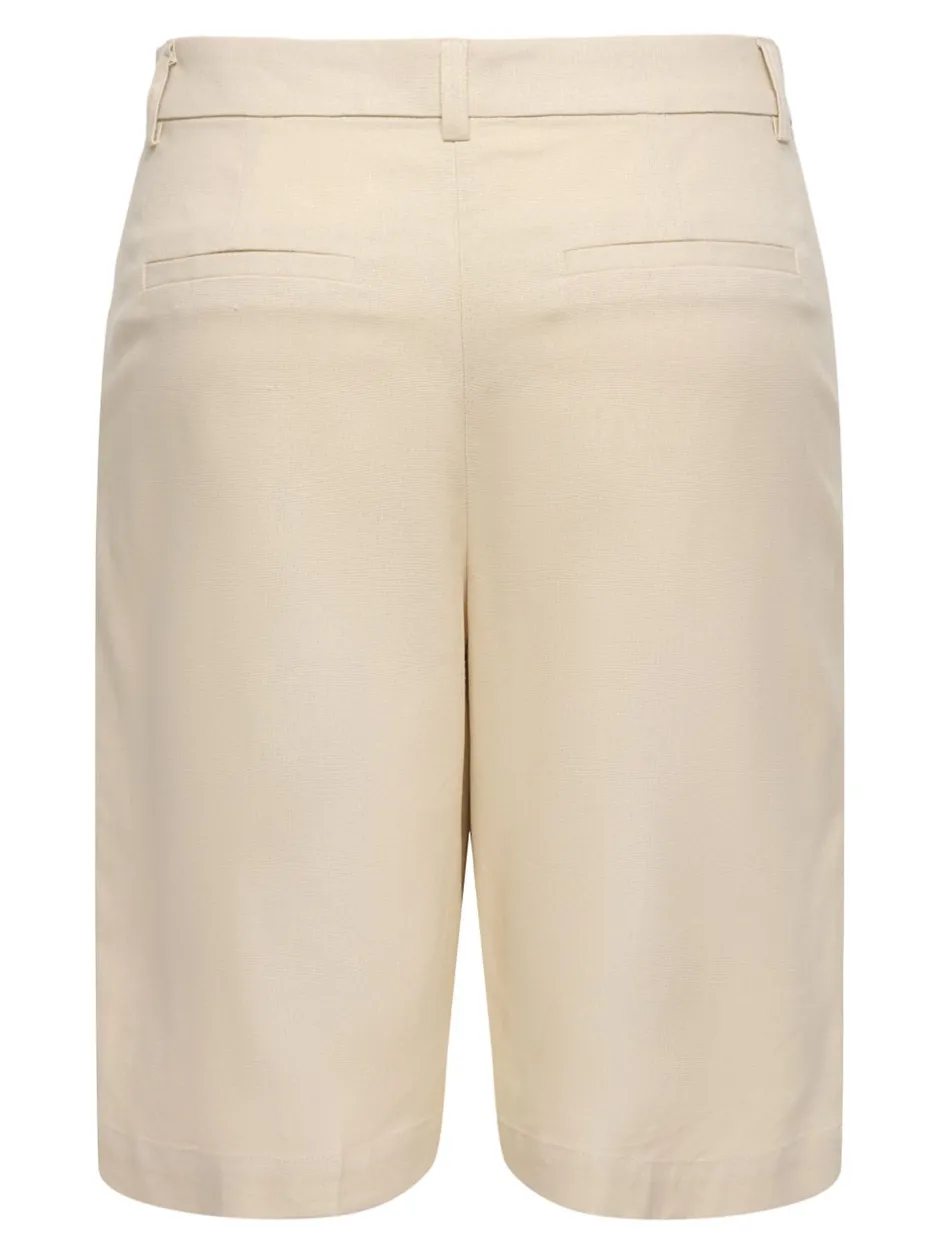 Discount JDYNAOMI Mellemhøj talje Loose fit Hør Bermuda-shorts Dame Shorts