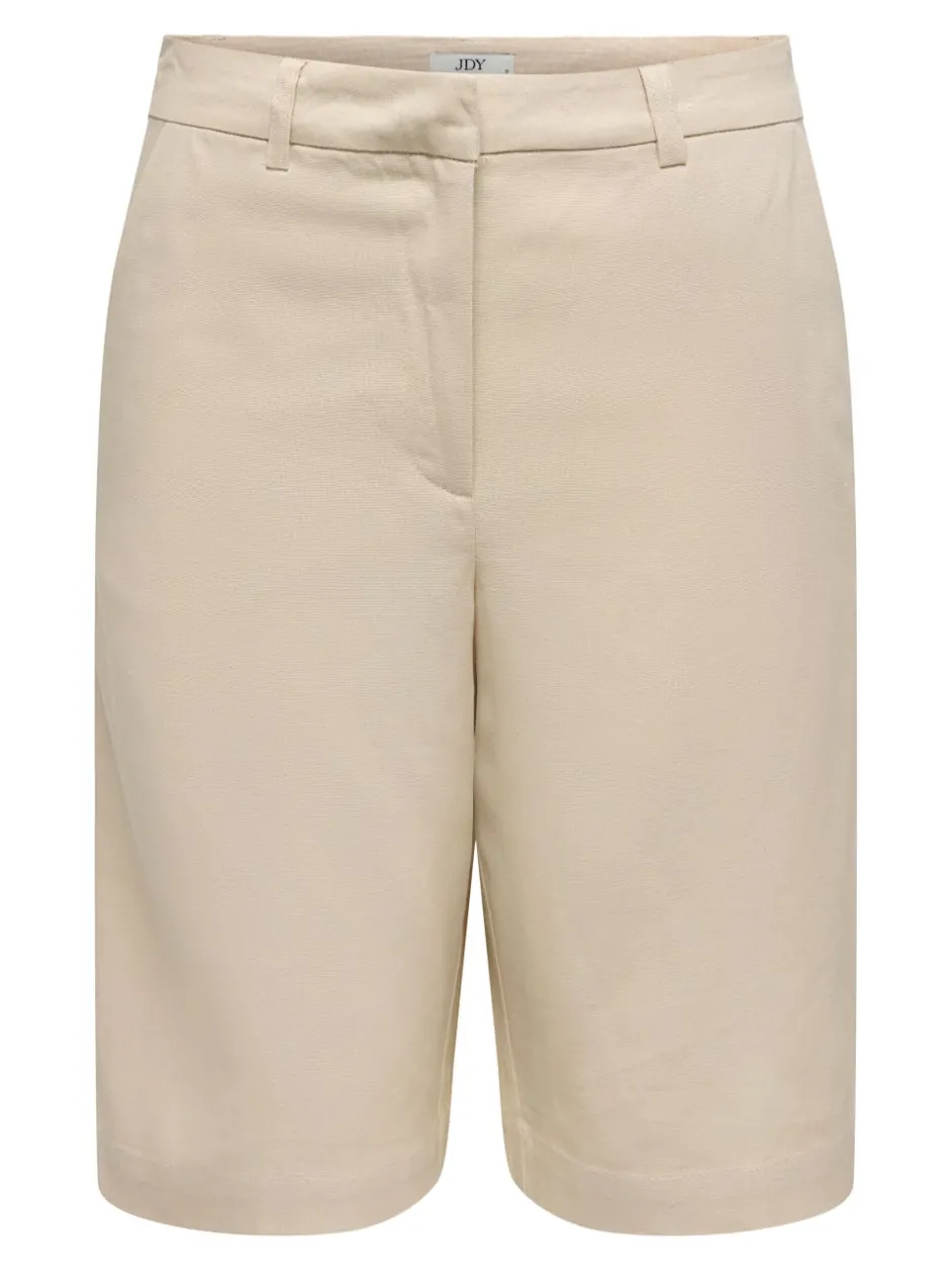 Discount JDYNAOMI Mellemhøj talje Loose fit Hør Bermuda-shorts Dame Shorts
