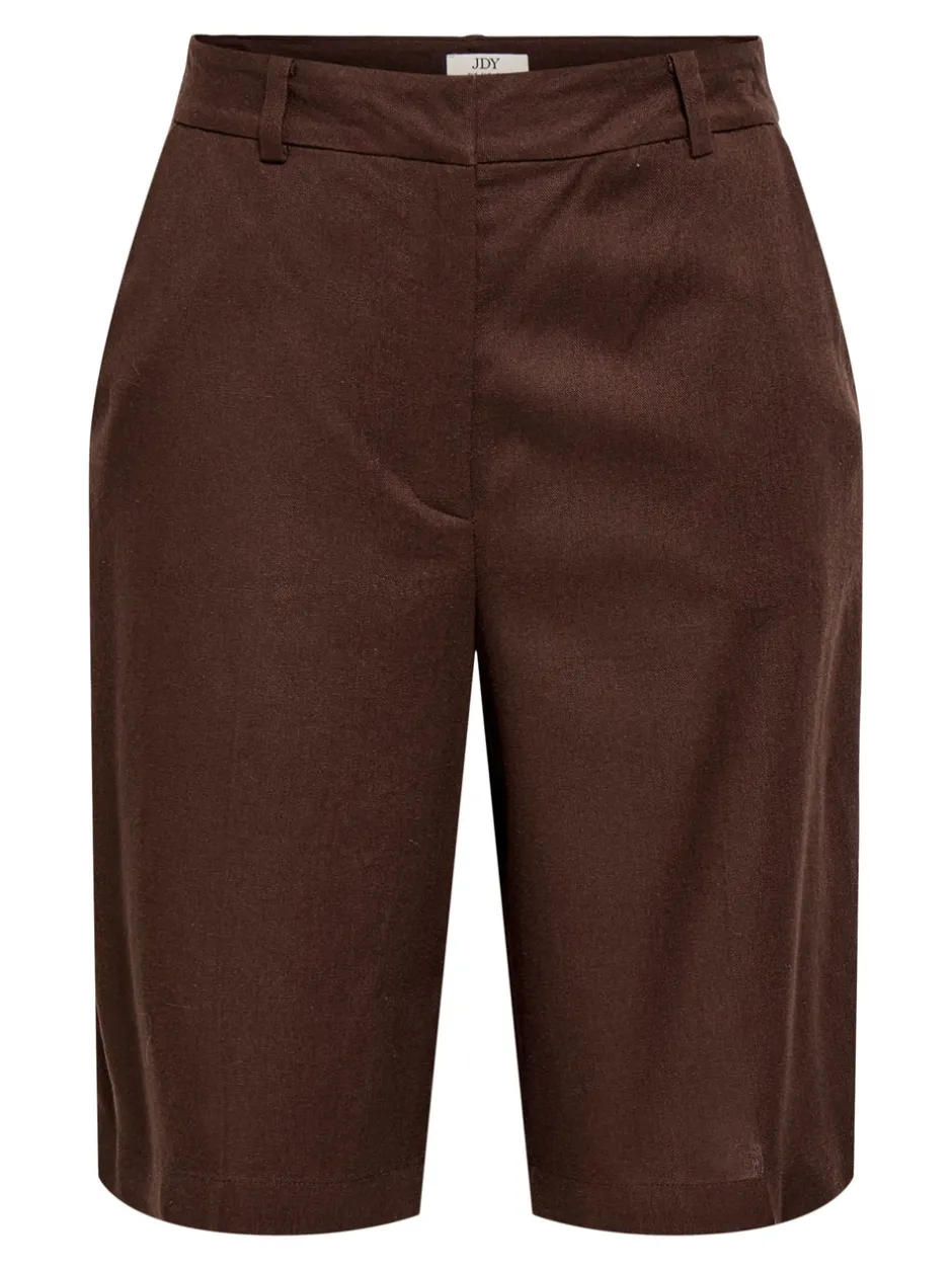 Hot JDYNAOMI Mellemhøj talje Loose fit Hør Bermuda-shorts Dame Shorts