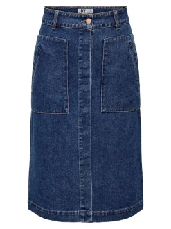Best JDYOLIVIA Denim Denim-nederdel Lang nederdel Dame Nederdele|Denimnederdele