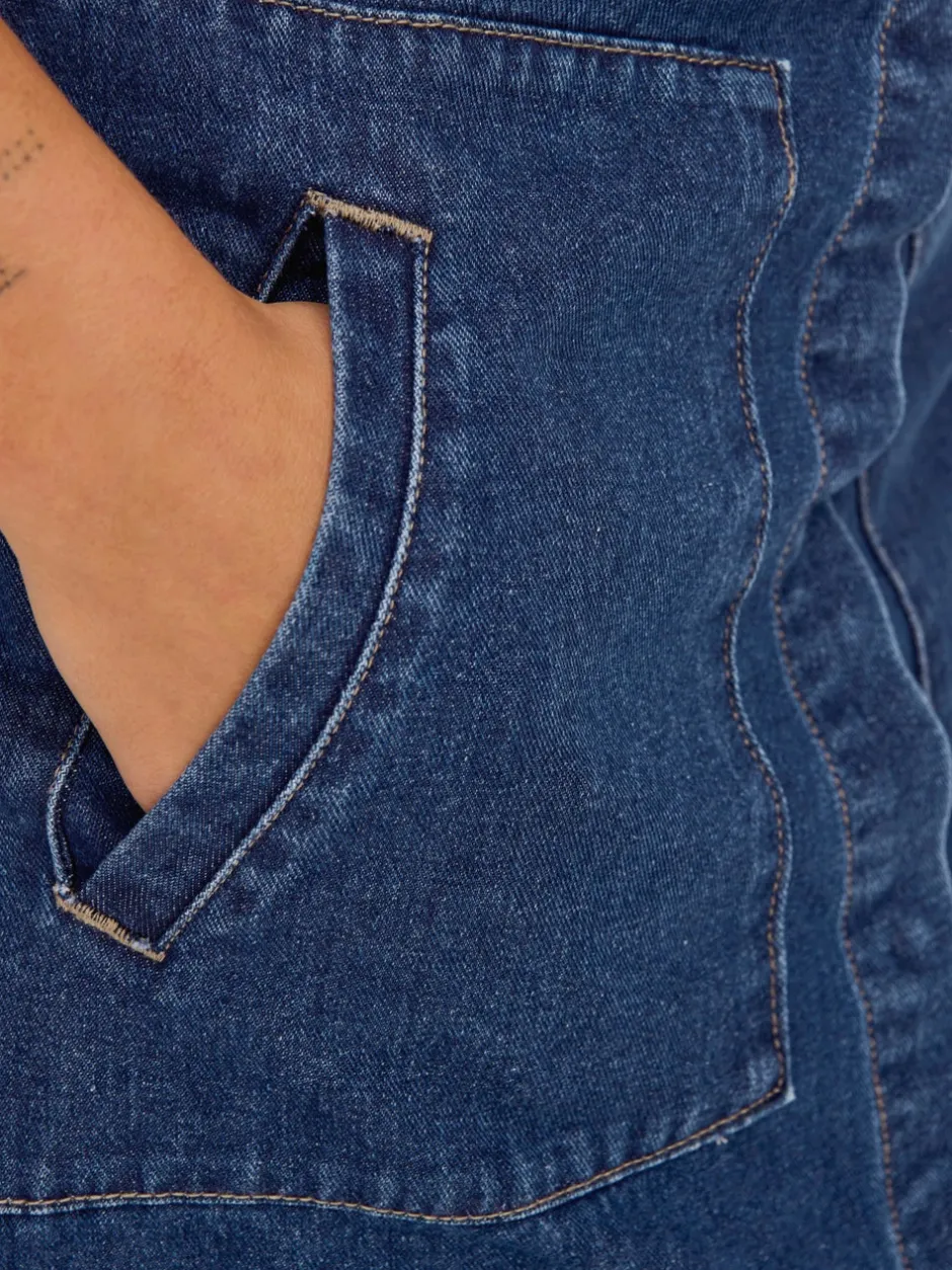 Best JDYOLIVIA Denim Denim-nederdel Lang nederdel Dame Nederdele|Denimnederdele