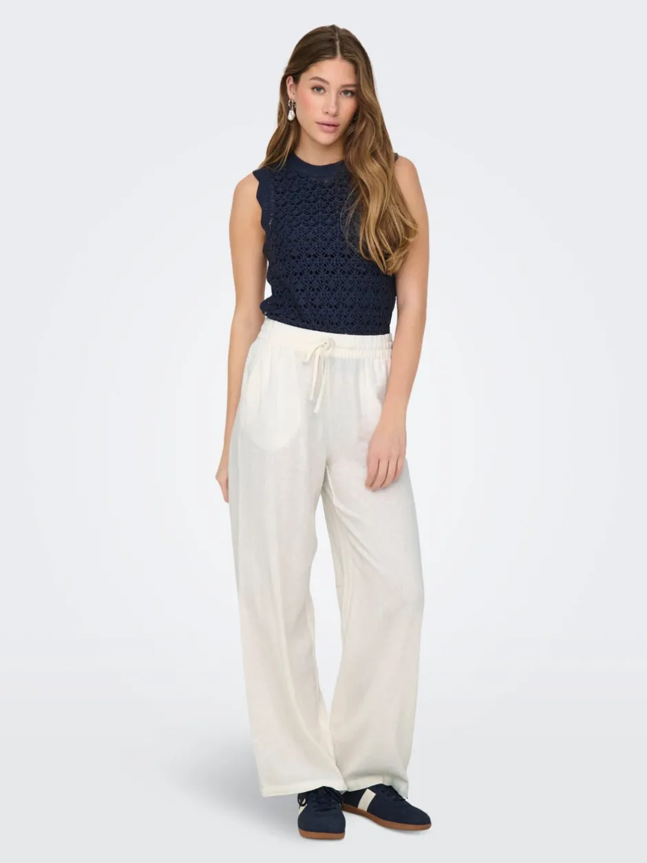 Clearance JDYSAY Loose fit Hør Bukser i wide fit Dame Bukser