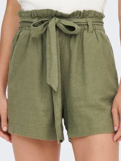 Hot JDYSAY Mellemhøj talje Regular fit Hør Shorts Dame Shorts