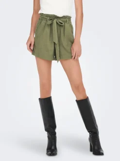 Hot JDYSAY Mellemhøj talje Regular fit Hør Shorts Dame Shorts