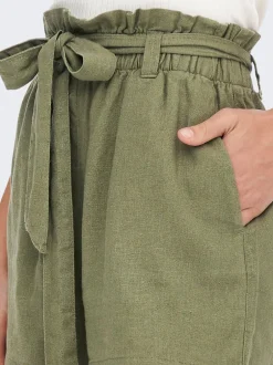 Hot JDYSAY Mellemhøj talje Regular fit Hør Shorts Dame Shorts