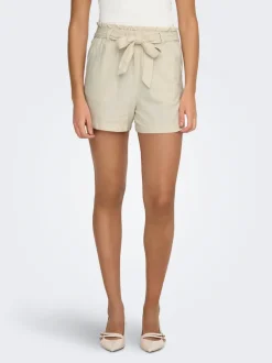 Sale JDYSAY Mellemhøj talje Regular fit Hør Shorts Dame Shorts