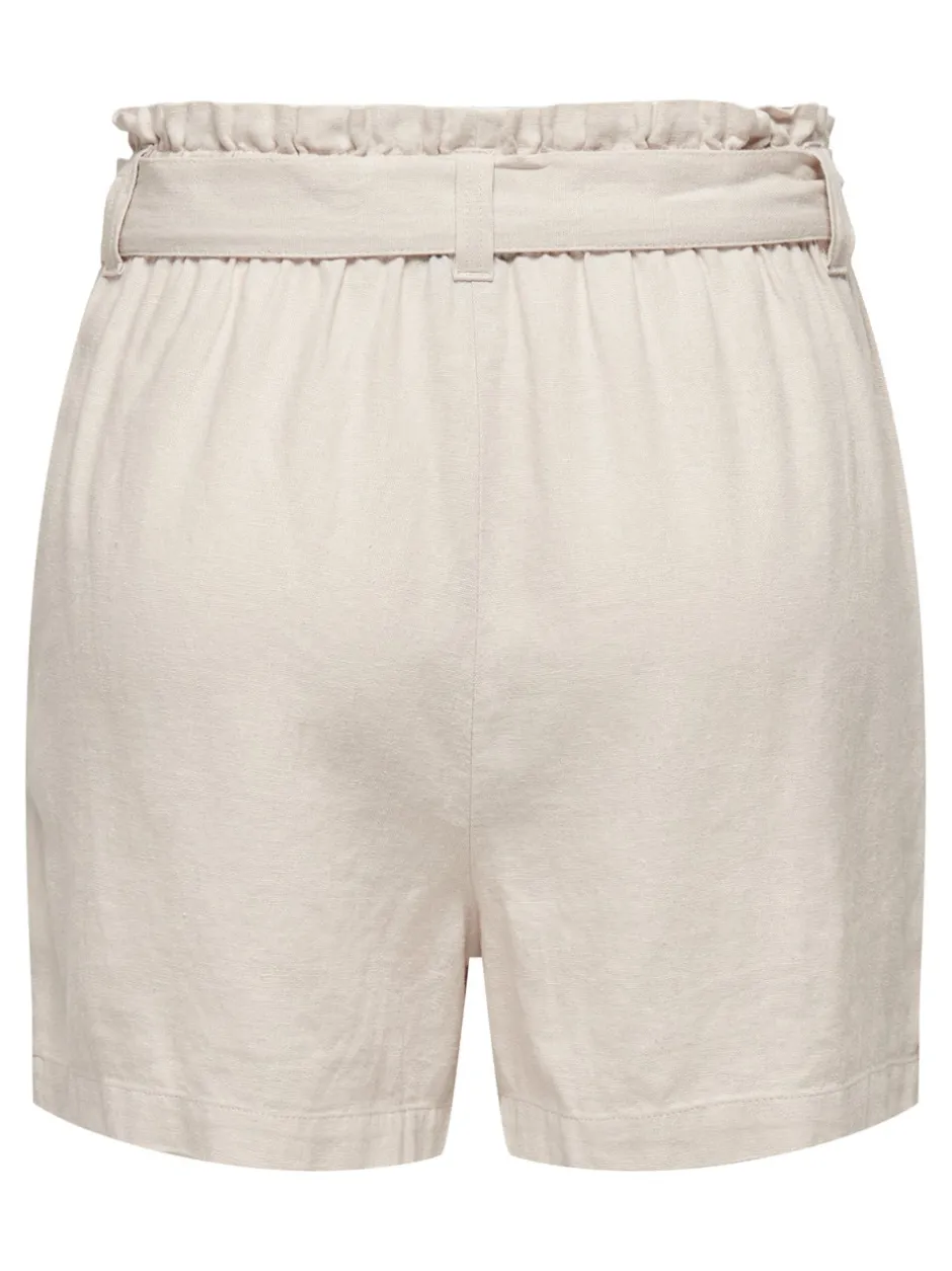 JDYSAY Mellemhøj talje Regular fit Hør Shorts Dame Shorts