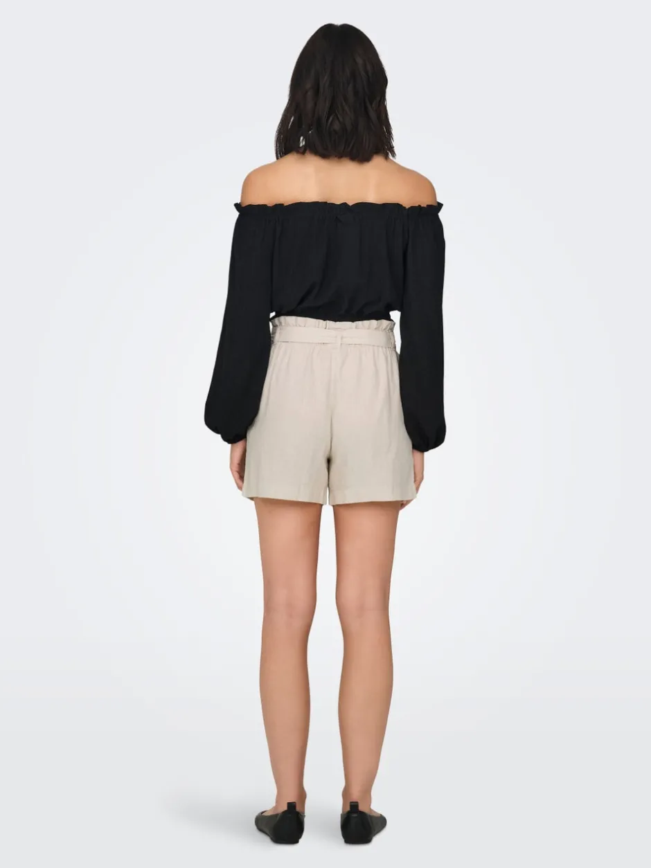 JDYSAY Mellemhøj talje Regular fit Hør Shorts Dame Shorts