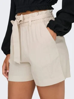 JDYSAY Mellemhøj talje Regular fit Hør Shorts Dame Shorts