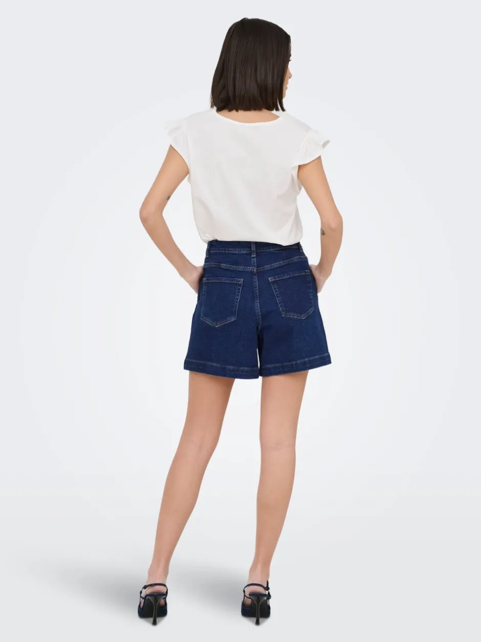 Discount JDYVALERIE Høj talje Regular fit City-shorts Dame Shorts|Double Denim