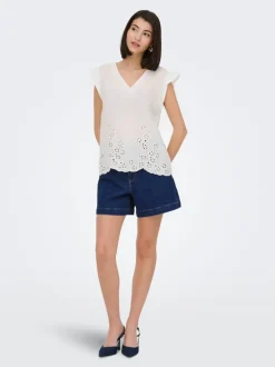 Discount JDYVALERIE Høj talje Regular fit City-shorts Dame Shorts|Double Denim