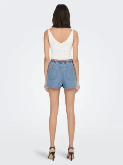 Hot JDYZIGGA Høj talje Loose fit Denim-shorts Dame Shorts|Double Denim