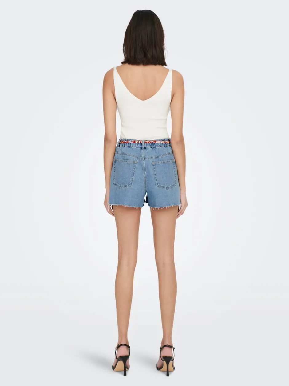 Hot JDYZIGGA Høj talje Loose fit Denim-shorts Dame Shorts|Double Denim