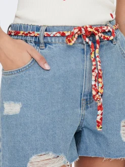Hot JDYZIGGA Høj talje Loose fit Denim-shorts Dame Shorts|Double Denim