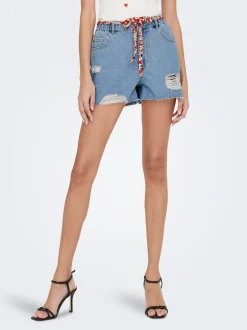 Hot JDYZIGGA Høj talje Loose fit Denim-shorts Dame Shorts|Double Denim