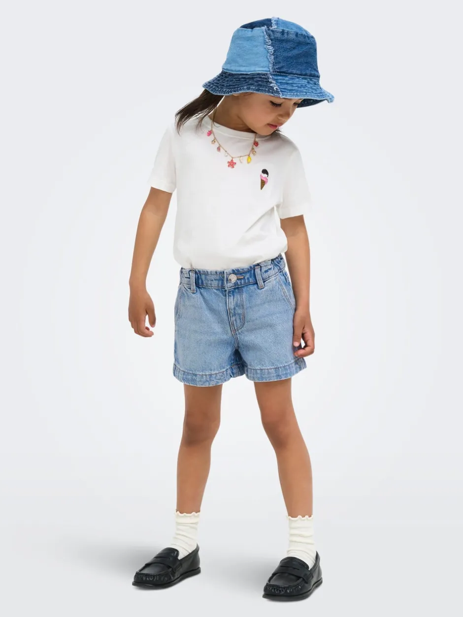 KMGCOMET Mellemhøj talje Wide leg fit Denim-shorts Børn Tøj·Shorts