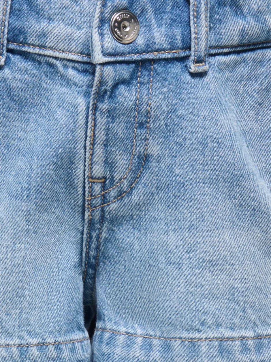 KMGCOMET Mellemhøj talje Wide leg fit Denim-shorts Børn Tøj·Shorts