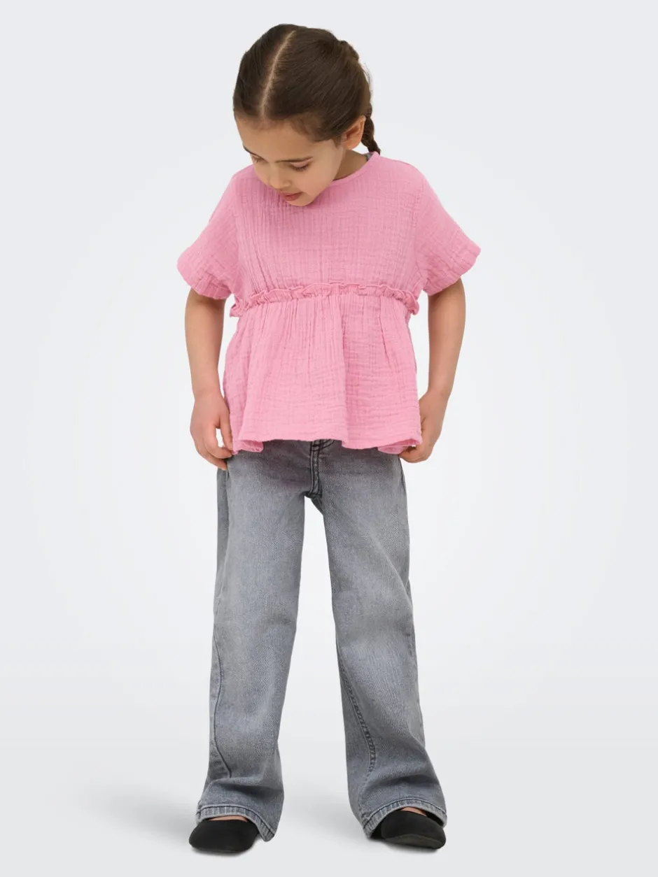 New KMGJUICY Mellemhøj talje Wide leg fit Jeans Børn Tøj·Jeans