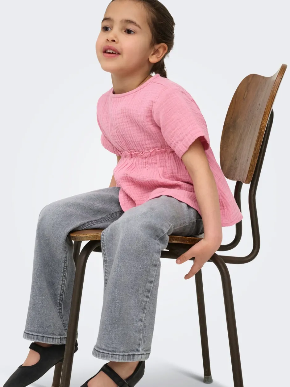 New KMGJUICY Mellemhøj talje Wide leg fit Jeans Børn Tøj·Jeans