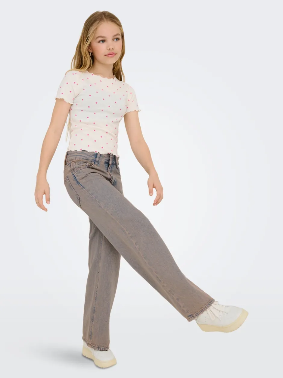 Sale KOGBAXTER Høj talje Wide leg fit Jeans Børn Tøj·Jeans