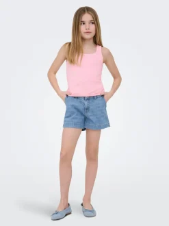 KOGCOMET Mellemhøj talje Wide leg fit Denim-shorts Børn Tøj·Shorts