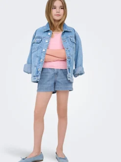 KOGCOMET Mellemhøj talje Wide leg fit Denim-shorts Børn Tøj·Shorts
